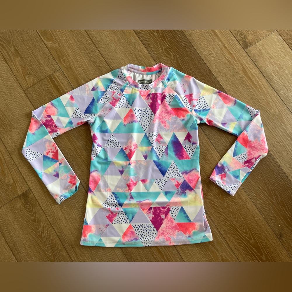 Eddie Bauer Girls Swimsuit Rashguard Top Size L (14-16) Washed and Unworn
